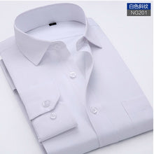 Load image into Gallery viewer, New Arrived 2018 mens work shirts Brand soft Long sleeve square collar regular striped /twill men dress shirts white male tops