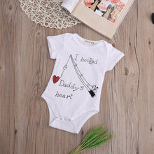 Load image into Gallery viewer, New Infant Baby Boy Clothes Girl Babygrows Playsuit Romper I Hooked Daddys Heart newborn baby clothes unisex baby rompers 2016