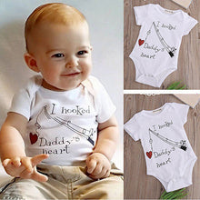 Load image into Gallery viewer, New Infant Baby Boy Clothes Girl Babygrows Playsuit Romper I Hooked Daddys Heart newborn baby clothes unisex baby rompers 2016