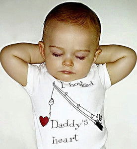 New Infant Baby Boy Clothes Girl Babygrows Playsuit Romper I Hooked Daddys Heart newborn baby clothes unisex baby rompers 2016