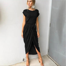 Load image into Gallery viewer, New Sexy Women O-neck Short Sleeve Dresses Tunic Summer Beach Sun Casual Femme Vestidos Lady Clothing Lady Office Long Dress