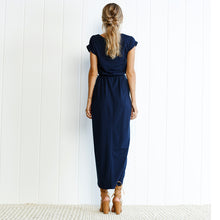Load image into Gallery viewer, New Sexy Women O-neck Short Sleeve Dresses Tunic Summer Beach Sun Casual Femme Vestidos Lady Clothing Lady Office Long Dress