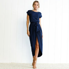 Load image into Gallery viewer, New Sexy Women O-neck Short Sleeve Dresses Tunic Summer Beach Sun Casual Femme Vestidos Lady Clothing Lady Office Long Dress