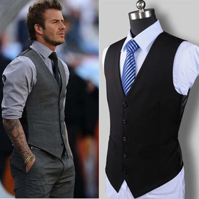New Wedding Dress High-quality Goods Cotton Men's Fashion Design Suit Vest / Grey Black High-end Men's Business Casual Suit Vest
