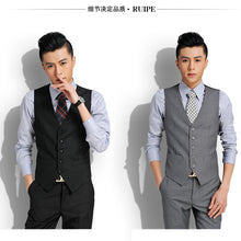 Load image into Gallery viewer, New Wedding Dress High-quality Goods Cotton Men&#39;s Fashion Design Suit Vest / Grey Black High-end Men&#39;s Business Casual Suit Vest