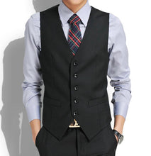 Load image into Gallery viewer, New Wedding Dress High-quality Goods Cotton Men&#39;s Fashion Design Suit Vest / Grey Black High-end Men&#39;s Business Casual Suit Vest