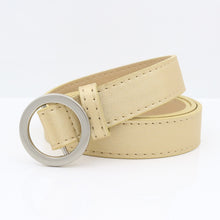 Load image into Gallery viewer, No hole round buckle ladies belt female simple wild Korean retro fashion black pants belt female Korean students