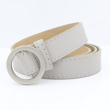 Load image into Gallery viewer, No hole round buckle ladies belt female simple wild Korean retro fashion black pants belt female Korean students