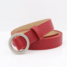 Load image into Gallery viewer, No hole round buckle ladies belt female simple wild Korean retro fashion black pants belt female Korean students