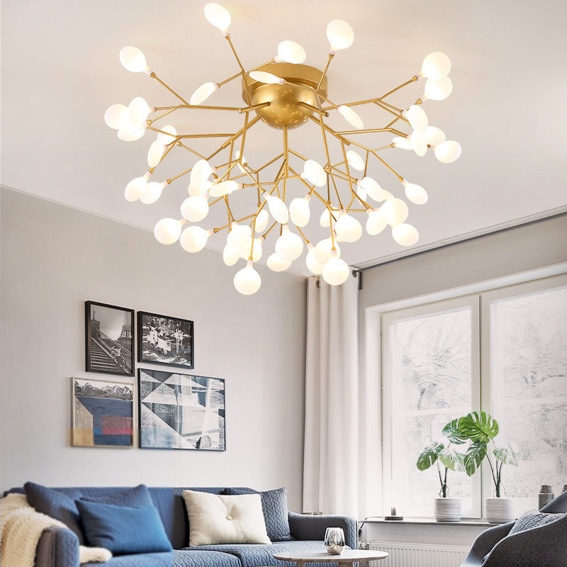 Nordic style tree firefly ceiling lamp simple art creative personality living room bedroom dining room lighting