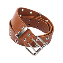 Load image into Gallery viewer, Pu Leather Adjustable Fashion Double Grommet Belt Rock Motorcycle