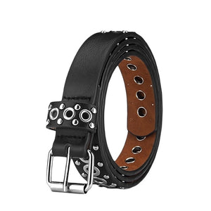 Pu Leather Adjustable Fashion Double Grommet Belt Rock Motorcycle