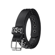 Load image into Gallery viewer, Pu Leather Adjustable Fashion Double Grommet Belt Rock Motorcycle