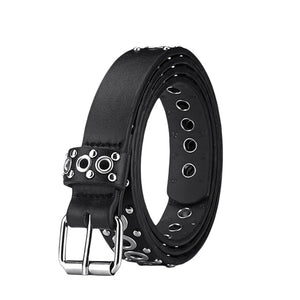 Pu Leather Adjustable Fashion Double Grommet Belt Rock Motorcycle