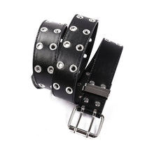 Load image into Gallery viewer, Pu Leather Adjustable Fashion Double Grommet Belt Rock Motorcycle