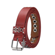 Load image into Gallery viewer, Pu Leather Adjustable Fashion Double Grommet Belt Rock Motorcycle