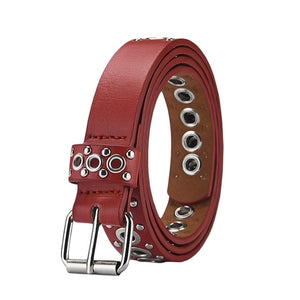 Pu Leather Adjustable Fashion Double Grommet Belt Rock Motorcycle