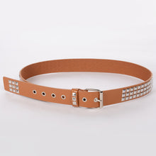 Load image into Gallery viewer, Pu Leather Adjustable Fashion Double Grommet Belt Rock Motorcycle