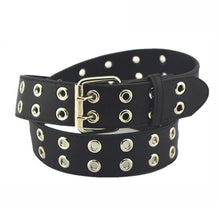 Load image into Gallery viewer, Pu Leather Adjustable Fashion Double Grommet Belt Rock Motorcycle