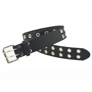 Pu Leather Adjustable Fashion Double Grommet Belt Rock Motorcycle