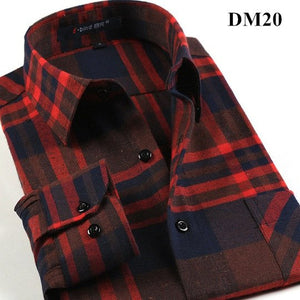 Plaid Shirt 2018 New Autumn Winter Flannel Red Checkered Shirt Men Shirts Long Sleeve Chemise Homme Cotton Male Check Shirts