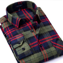 Load image into Gallery viewer, Plaid Shirt 2018 New Autumn Winter Flannel Red Checkered Shirt Men Shirts Long Sleeve Chemise Homme Cotton Male Check Shirts