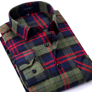 Plaid Shirt 2018 New Autumn Winter Flannel Red Checkered Shirt Men Shirts Long Sleeve Chemise Homme Cotton Male Check Shirts