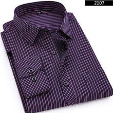 Load image into Gallery viewer, Plus Large Size 8XL 7XL 6XL 5XL 4XL Mens Business Casual Long Sleeved Shirt Classic Striped Male Social Dress Shirts