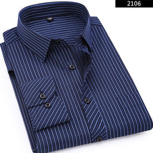 Load image into Gallery viewer, Plus Large Size 8XL 7XL 6XL 5XL 4XL Mens Business Casual Long Sleeved Shirt Classic Striped Male Social Dress Shirts