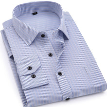 Load image into Gallery viewer, Plus Large Size 8XL 7XL 6XL 5XL 4XL Mens Business Casual Long Sleeved Shirt Classic Striped Male Social Dress Shirts