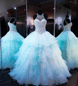 Real Cheap quinceanera dresses ball gown Dress 2018 Crystal Ruffles Vestidos de 15 Anos Sweet 16 Dresses Debutante Gown Organza