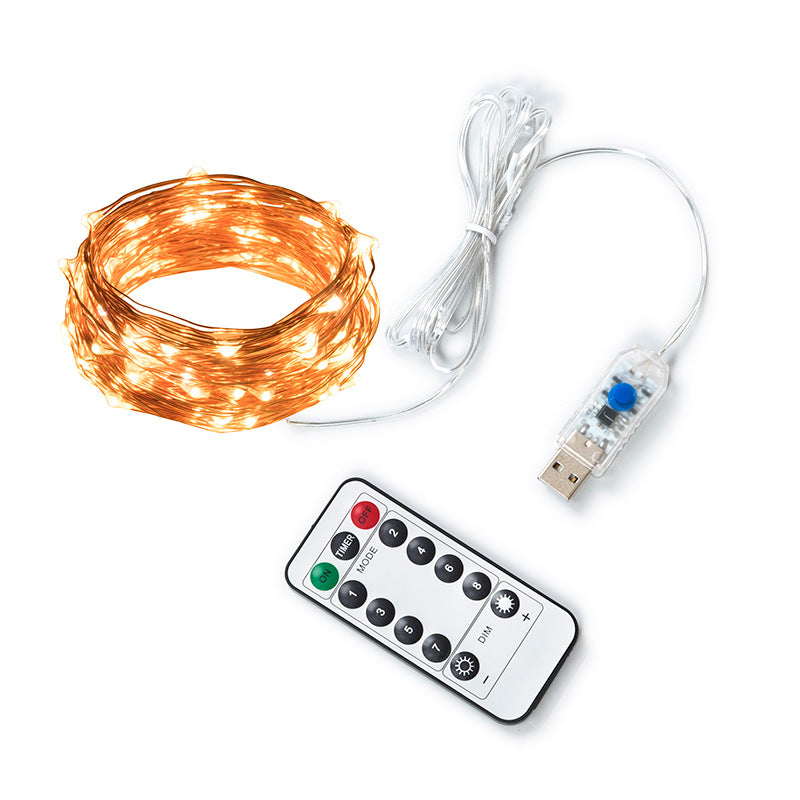 Remote control copper wire string usb copper wire lamp star decoration dormitory bedroom Hanfeng small fresh led copper wire string