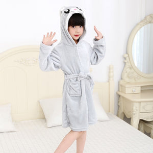 Retail Baby Animal Bathrobe For Boys And Girls Unicorn Pattern Hooded Towel Beach Kids Sleepwear Children Clothes YUPAO
