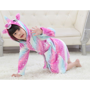 Retail Baby Animal Bathrobe For Boys And Girls Unicorn Pattern Hooded Towel Beach Kids Sleepwear Children Clothes YUPAO