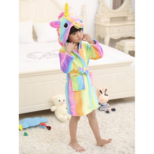 Load image into Gallery viewer, Retail Baby Animal Bathrobe For Boys And Girls Unicorn Pattern Hooded Towel Beach Kids Sleepwear Children Clothes YUPAO