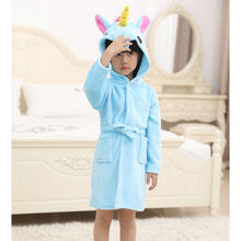 Load image into Gallery viewer, Retail Baby Animal Bathrobe For Boys And Girls Unicorn Pattern Hooded Towel Beach Kids Sleepwear Children Clothes YUPAO
