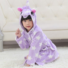 Load image into Gallery viewer, Retail Baby Animal Bathrobe For Boys And Girls Unicorn Pattern Hooded Towel Beach Kids Sleepwear Children Clothes YUPAO