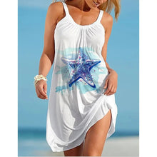 Load image into Gallery viewer, New Fashion Brand Starfish 3D Print Beach Dress Women O-Neck Sundress Sleeveless Dresses Bikini Summer Beachwear Holiday Dress