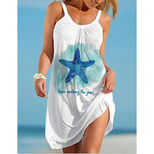 Load image into Gallery viewer, New Fashion Brand Starfish 3D Print Beach Dress Women O-Neck Sundress Sleeveless Dresses Bikini Summer Beachwear Holiday Dress