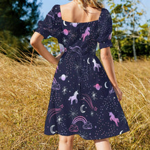 Load image into Gallery viewer, Unicorns In Space Dress Cartoon Ombre Unicorn Pretty Dresses Street Fashion Casual Dress Summer V Neck Pattern Oversize Vestido 1