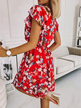 Load image into Gallery viewer, Floral Printing Women Summer for 2022 Clothing Short Sleeve Party Dress Holiday Fashion Sweet Ladies Dress Streetwear Vestidos