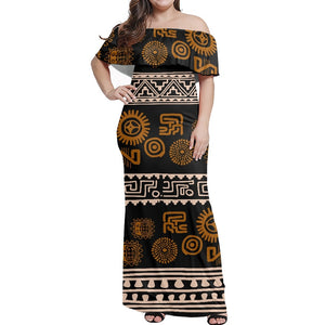 Plus Size 7XL Dress Off Shoulder Clothing Maxi Dresses Polynesian Samoa Designs Fashion Print Custom Women One Shoulder Dresses