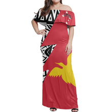 Load image into Gallery viewer, One-Shoulder Short-Sleeved Long Dress New Guinea Tribal Pattern Design Print Dress Summer Plus Size Bag Hip Party Evening Dress 1
