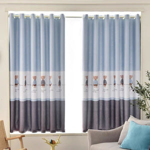 Cartoon Blackout Curtains For Boys&Girls Room Nordic Bear Print Curtains For Living Room Bedroom Bay Window Decor Drapes Custom4