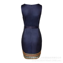 Load image into Gallery viewer, Summer Sexy Slim Print Sleeveless Dress Women&#39;s Dress Women&#39;s Fashion Round Neck Lace-up High Waist Dress
