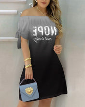 Load image into Gallery viewer, Women Printed Short Sleeve Dress Sexy Off Shoulder Mini A-line Dresses Summer Slash Neck Loose One Piece Dress Plus Size Female