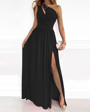 Load image into Gallery viewer, Summer Elegant One Shoulder Floral Print High Slit Cutout Maxi Party Dress Asymmetric Women Long Wedding Evening Sexy Robes Midi