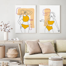 Load image into Gallery viewer, Modern Fashion Woman Line Drawing Canvas Paintings Abstract Scandinavian Posters Prints Wall Art for Living Room Decor Cuadros