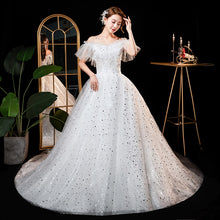 Load image into Gallery viewer, wedding dress for women plus size ball gowns wedding dresses new bride&#39;s  tail lace up embroidery dresses vestidos de novia