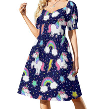 Load image into Gallery viewer, Unicorns In Space Dress Cartoon Ombre Unicorn Pretty Dresses Street Fashion Casual Dress Summer V Neck Pattern Oversize Vestido 1